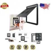 Screen Door Pet Door with Lock - Compact Magnetic Flap for Pets Under 50lbs