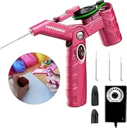 Electric Needle Felting Machine for Quick Felting - Kit With Speed Control, Tool for Wool Painting and Felted Animals, Pink