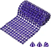 uxcell 0.5 Yard Sew Stitch on Spikes Stud Cone 12Rows Plastic Dark Blue Spike Rivet with Flat Back Punk Rock Trim Mesh Bead for DIY Crafts/Clothes/Shoes/Bags