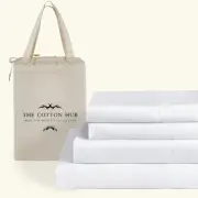 Size 4-Piece Sheet Set 600 Thread Count Peruvian Pima Cotton Bed King White