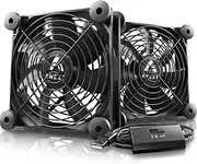 ANEXT, 120mm USB Computer Fan Black, 120mm Fan, Silent Fans for Receiver DVR PlayStation Xbox Computer Cabinet Cooling, 2 in 1 Packs Black