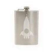 Model Rocket Ship #2- Rocketry Hobby Launch Engine Fins-8 oz etched flask