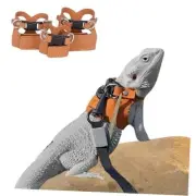 3 Pack Bearded Dragon Harness and Leash Set - Adjustable Soft Leather Lizard