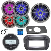 JBL Marine Radio, Spa Bezel,Adapter, ANT, LED Sub, 4x 6.5" 225W Titanium Speaker
