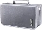 CD/DVD Case Holder, 128 Capacity CD VCD Media Wallet, Storage, Holder, Booklet, Organizer (Silver)