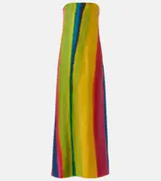 [Christopher Esber] Christopher Esber Aura striped silk satin maxi dress AU 4 multicoloured