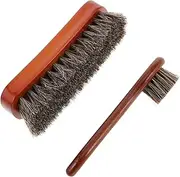 LIFKOME 2pcs Wooden Horse Hair Brush Boot Cleaning Kit Shoe Cleaning Brush Boot Brush Shoe Brushes for Polishing Suede Shoe Cleaner Suede Brush for Shoes Suede Shoe Brush Shoes Brush Mane