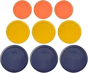 Pyrex (3) 7402-PC 6/7 Cup Blue (3) 7201-PC 4 Cup Butter Yellow (3) 7200-PC 2 Cup Orange Replacement Food Storage Lids