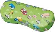 [パール] Pearl Eyeglass Case, Eyeglass Case, Hard Case, Synthetic Leather, Spring Type, For Kids, Boys, Girls, Car Pattern, Work Car, Fire Truck, Patrol, Ambulance, Vehicle, Green, Mother's Day, Father's Day