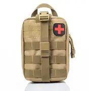 Premium IFAK Tactical MOLLE Medical Pouch Rip Away EMT First Aid Utility Bag - Khaki