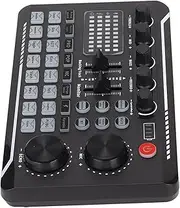 F998 Live Sound Card,16 Bits 44.1KHz Dual Channel Sound Mixer for Computers Mobile Phones,Multifunctional Karaoke Recording Mixer for Live Broadcast, K Songs, Recording, Voice