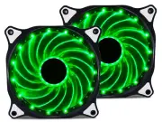 2 PCS 120mm GREEN LED Computer PC Case Cooling Fan Quiet Sleeve Bearing Vetroo