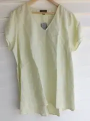Autograph Top 18 Womens Yellow Linen Split Back Hem