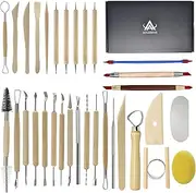 Pottery Sculpting Tools 32PCS Ceramic Clay Carving Tools Set for Beginners Expert Art Crafts Kid's After School Pottery Classes Club Children Students