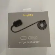 Heyday 3-Outlet Surge Protector 1 USB-A & 2 USB-C Extension Cord - Black
