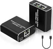 Gigabit Ethernet Splitter 1 to 2 High Speed 1000Mbps, Network LAN Splitter with USB Power Cable, RJ45 Internet Splitter Adapter for Cat 5/5e/6/7/8 Cable [2 Devices Simultaneously Networking]