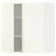METOD wall cabinet with shelves/2 doors, white/Vallstena white, 80x37x80 cm