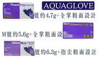 在飛比找Yahoo!奇摩拍賣優惠-＜AQUAGLOVE＞【６.２ｇ】9吋NBR紫色手套／食品手