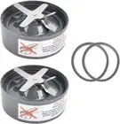 2X Replacement Extractor Blade & Gasket for NutriBullet NB-101B & 101S 600W 900W