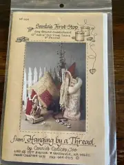 Hanging by a Thread Santa’s First Stop # 1104 Redwork Old Tyme Santa & Pillow