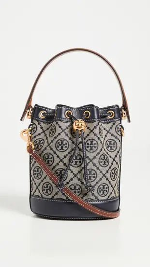 [Tory Burch 汤丽柏琦] Mini T Monogram Jacquard Bucket Bag