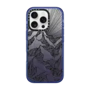 iPhone 16 Pro Impact Case MagSafe Compatible AIM HIGH 1, MOUNTAINS B&W MINIMALIST NATURE ILLUSTRATION