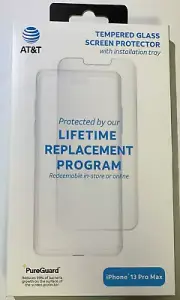 NEW AT&T PureGuard Tempered Glass Screen Protector for Apple iPhone 13 Pro Max