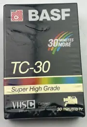 NEW BASF TC-30 Super High Grade VHSC Stereo Compact Videocassette Camcorder Tape