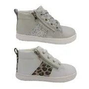 Grosby Prue Little Girls Cute Casual Sparkily Ankle Boot Zip Laces Size 6-12