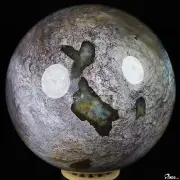 5.5" Indian Agate Hand Carved Crystal Ball/Sphere, Crystal Healing