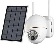WiFi PTZ Camera Outdoor Solar IP Camera 5MP HD Built-in 8000 MAh Battery Video Surveillance Camera Long Time Standby(5MP 128G Camera)