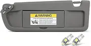 Atlas Gray Left Driver Side Car Sun Visor Without Sunroof for 2006-2011 For Honda For Civic,Replacement Assembly 83280-SNA-A01ZA (with mirror)