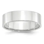 Solid 10K White Gold 6mm Light Weight Flat Men's/Women's Wedding Band Ring Size 8