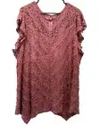Torrid Size 4 Blouse Lace Top Mauve Babydoll Lace Top Size 4x Crewneck Top NWT