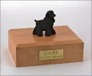 Black Cocker Spaniel Pet Funeral Cremation Urn Avail. in 3 Diff Colors & 4 Sizes