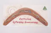 GENUINE AUSTRALIAN HANDMADE RETURNING WOODEN BOOMERANG SOUVENIR ABORIGINAL ART