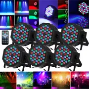 108W 36 LED Par Can Flat Light RGB DMX Beam Disco DJ Bar Club Stage Lighting