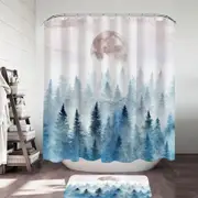 Art Painting Full Moon Forest Shower Curtain