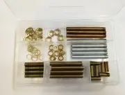 58 PIECE ASSORTMENT OF LAMP PIPE NIPPLES & NUTS 1/8IP NEW 70153J
