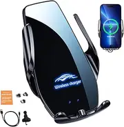 Auto-Clamping Car Mount - Portable Wireless Charging Cradle, Lightweight Anti Slip Grip | Long Lasting Fast Charging Function, Stable Phone Holder for Air Vent Mounting Compatibility Driving