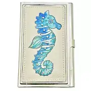 Brighton SEA SHORE BLUE SEAHORSE Business Card Case Holder NWT