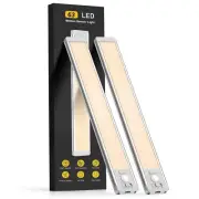 LED Rechargeable Motion Sensor Under Cabinet Lights 2 Pack Wireless Dimmable