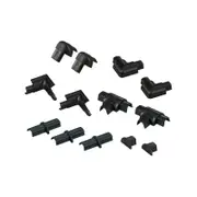 D-Line 13 Piece 16 x 08mm Black Bends Connectors Endcap Smooth Fit Cable Cover Accessories