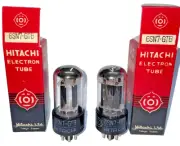2X 6SN7 GTB NOS Hitachi,Japan 60´s,Black Carbonized Plate, Top O Getter VT-231