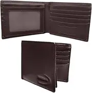 [ORESSAN] Full Grain Leather Wallet for Men – Slim RFID Blocking Card Holder for Men – Bifold Wallet – Compact & Durable – 8 Card Slots & 2 ID Windows (BLAK), DARK BROWN, Luxury