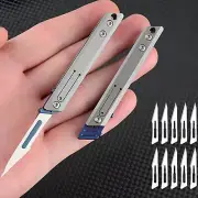 Titanium Pocket Utility Folding Knife Scalpel Blade Paper Cutter Keychain