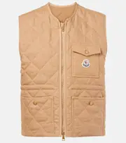 [Moncler] Moncler Vigny quilted linen vest UK 16 brown