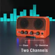 LEKATO Bluetooth 5.0 Guitar Amplifier 5W Rechargeable Electric AMP Orange