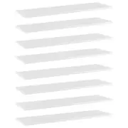NNEVL Bookshelf Boards 8 pcs High Gloss White 100x30x1.5 cm Chipboard