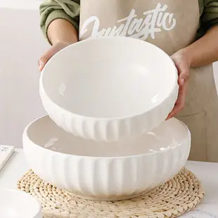 純白大湯碗家用特大號湯盆創意酸菜魚碗大盆大碼面碗餐具陶瓷大碗
